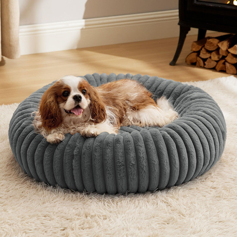 Pet High Gram Plush Round Winter Warm Bed Mat
