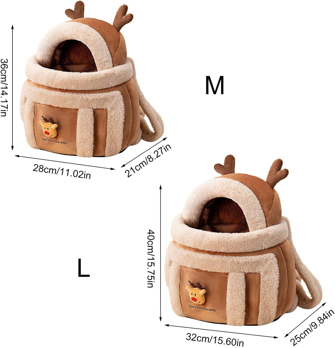 Plush Winter Pet Carrier Backpack Travel Bag With Hand Warmers