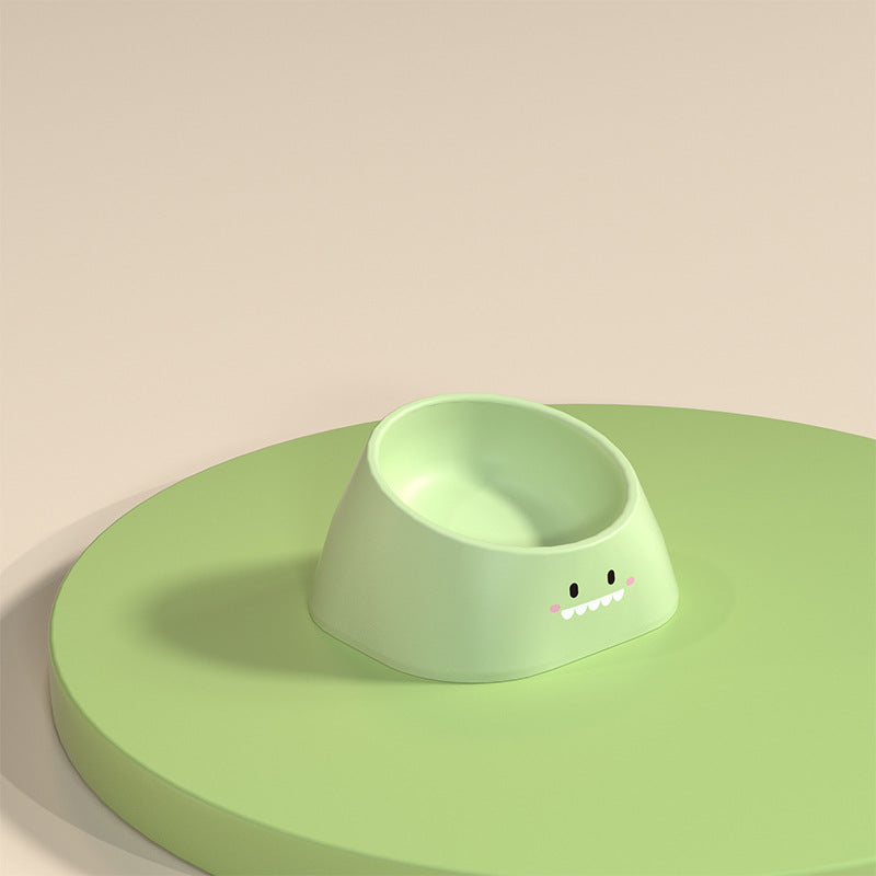 Tilted Stainless Steel Pet Feeding Bowl Ergonomic Design
