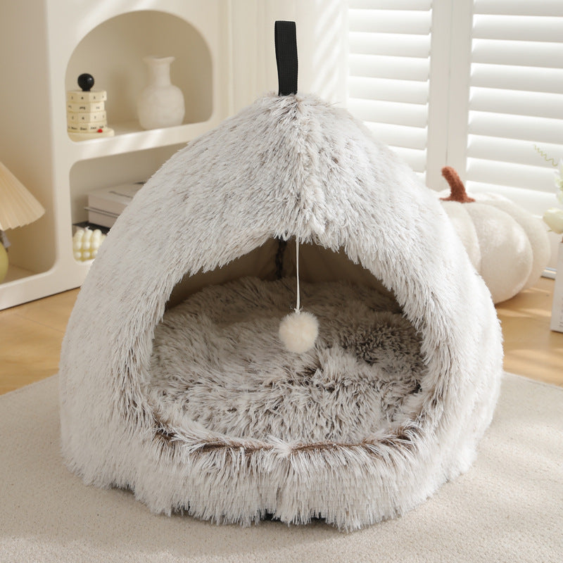 Pet Nest Plush Warm Winter Sleeping Bed