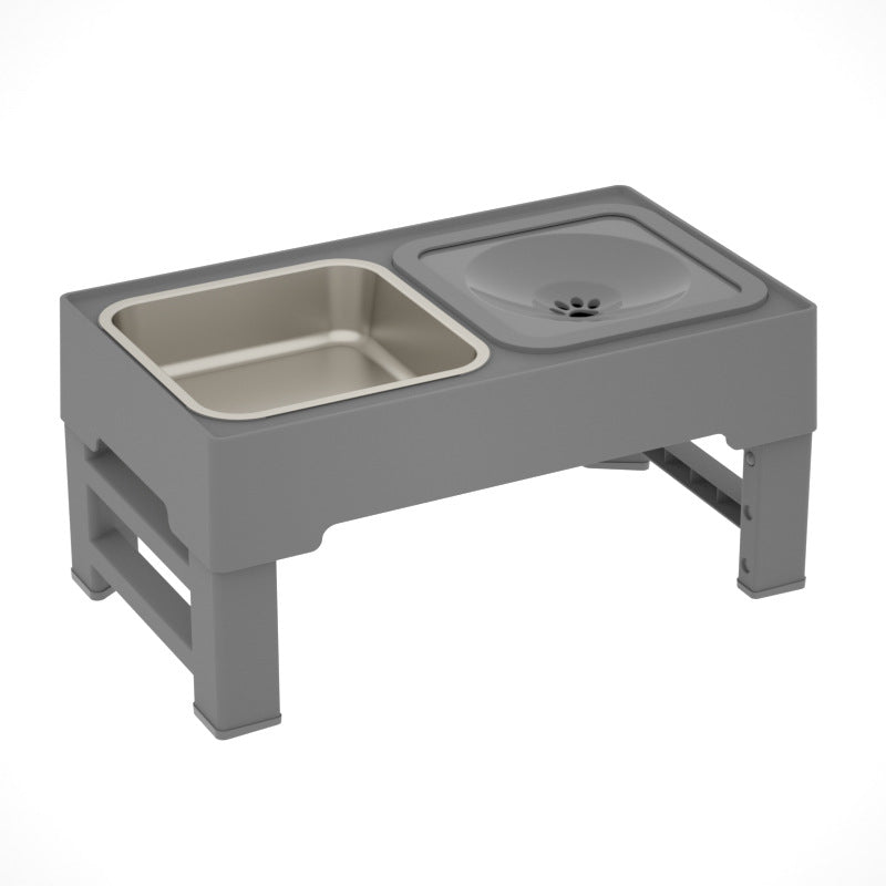 Adjustable Height Pet Double Bowl Stainless Stand Feeder