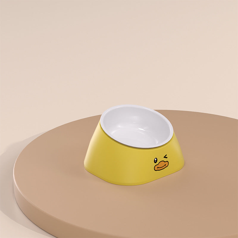 Tilted Stainless Steel Pet Feeding Bowl Ergonomic Design