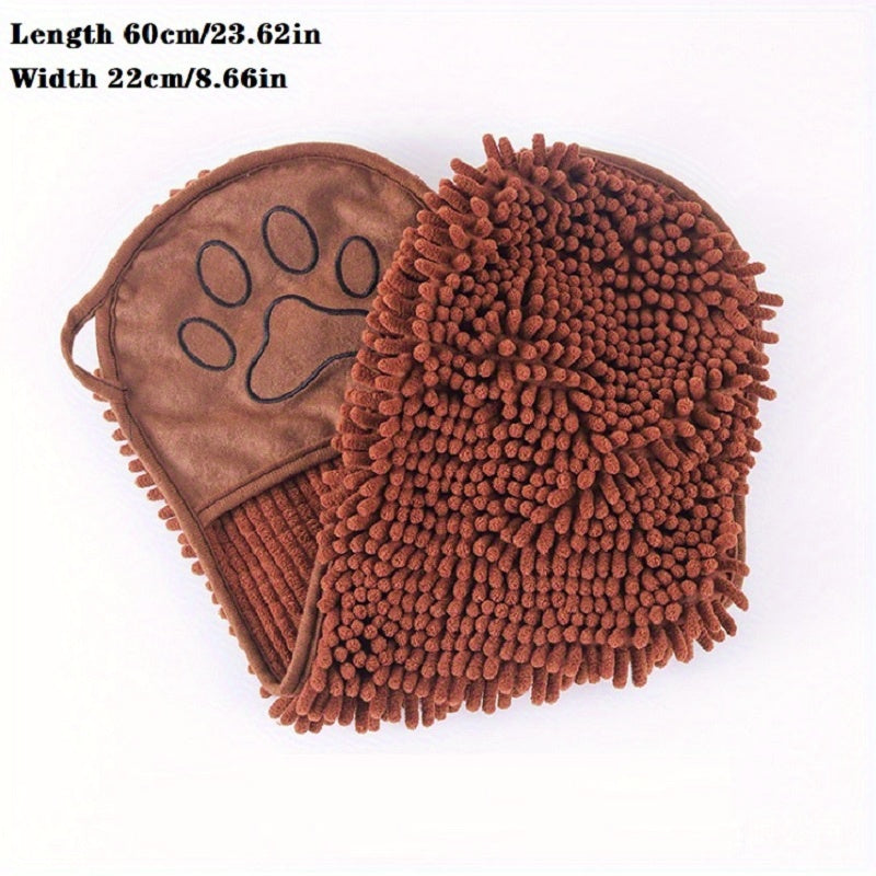Pet Super Absorbent Microfiber Quick Dry Bath Towel With Hand Pockets