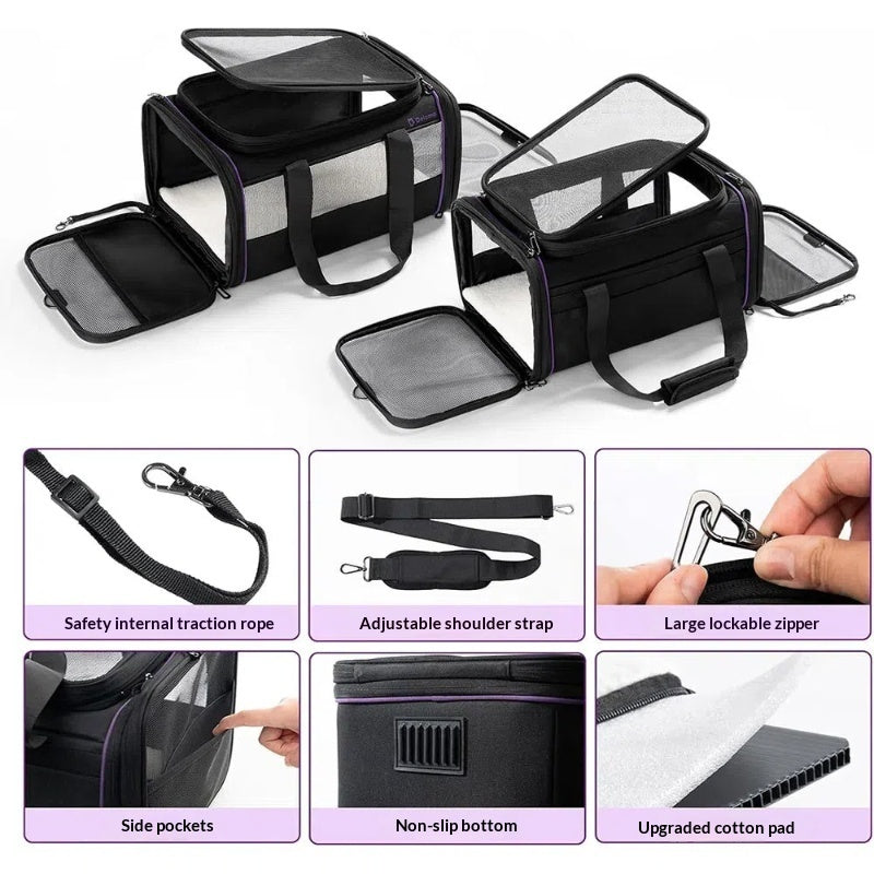 Pet Portable Soft Expandable Travel Carrier Bag Airline Approved