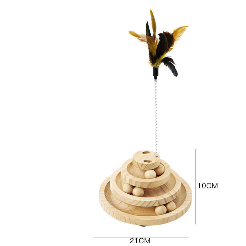 Solid Wood Interactive Pet Turntable And Chew Toy