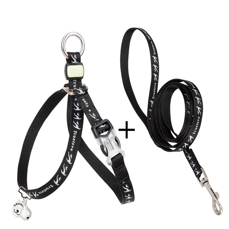 Bell Chest Strap Pet Harness Vest Leash Set