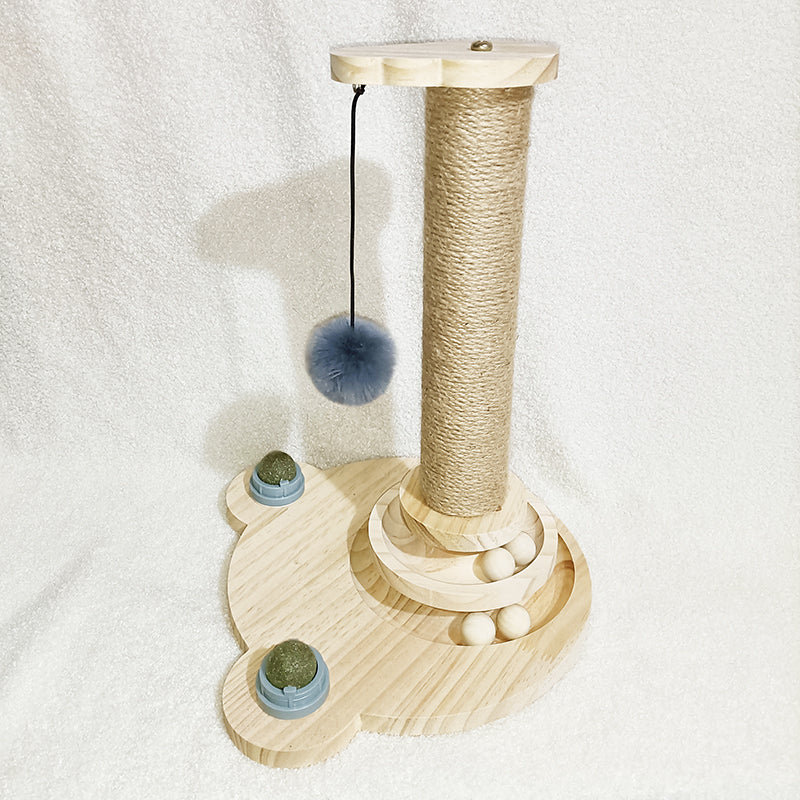 Solid Wood Interactive Pet Turntable And Chew Toy