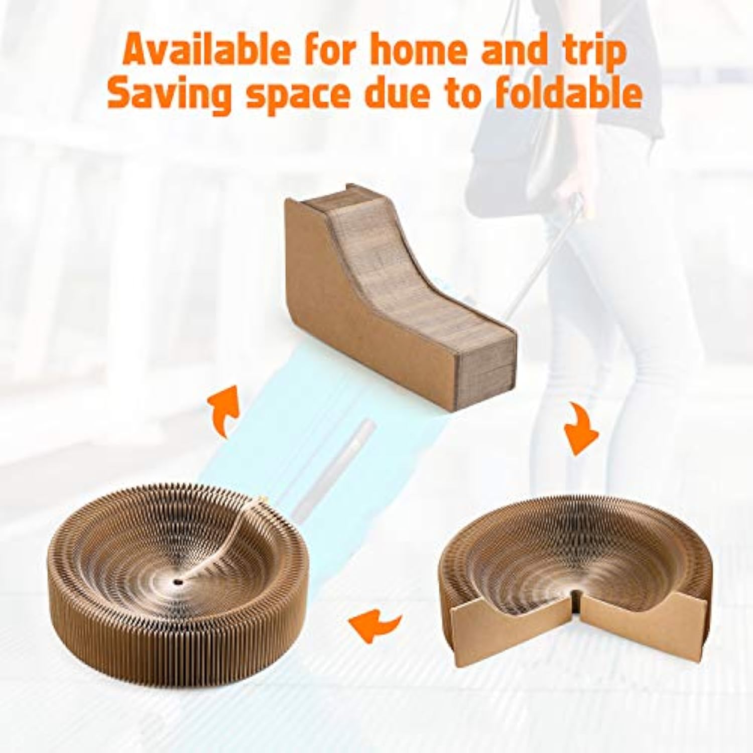 Collapsible Cardboard Pet Scratcher Lounge Bed For Indoor Use