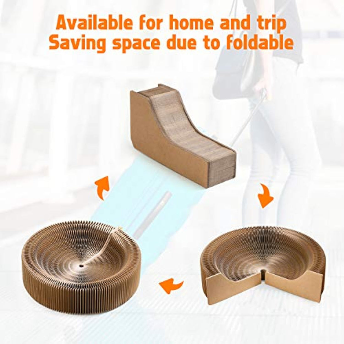 Collapsible Cardboard Pet Scratcher Lounge Bed For Indoor Use