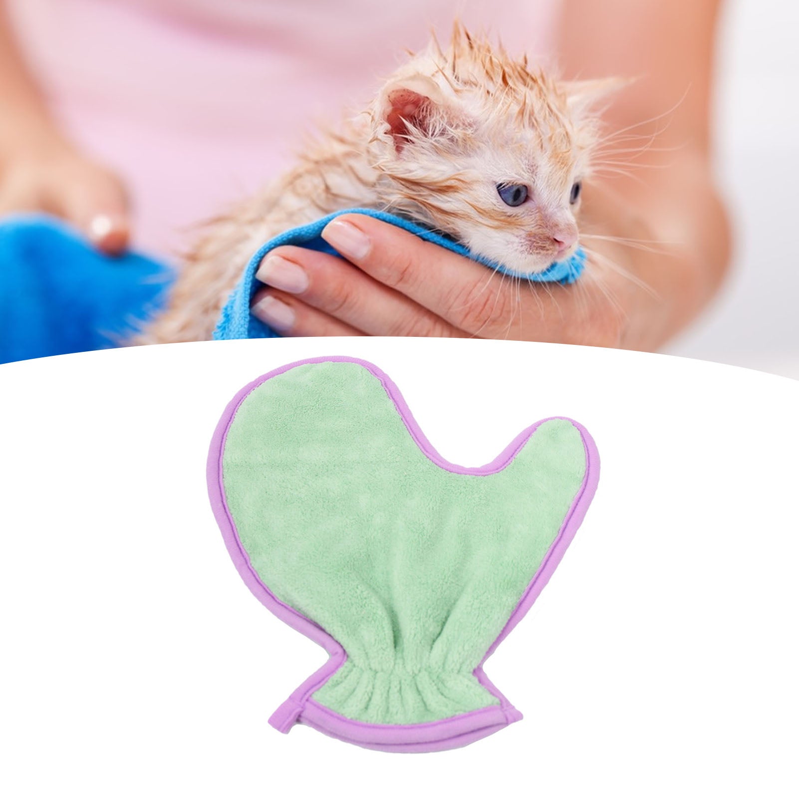 Pet Double Sided Absorbent Bath Towel Cleaning Gloves