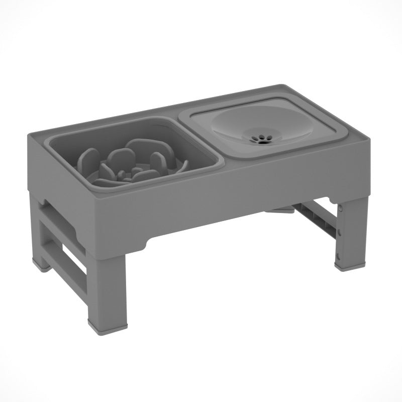 Adjustable Height Pet Double Bowl Stainless Stand Feeder