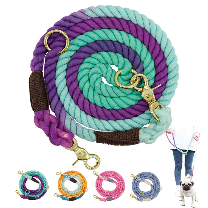 Multi Color Cotton Long Pet Walking Leash