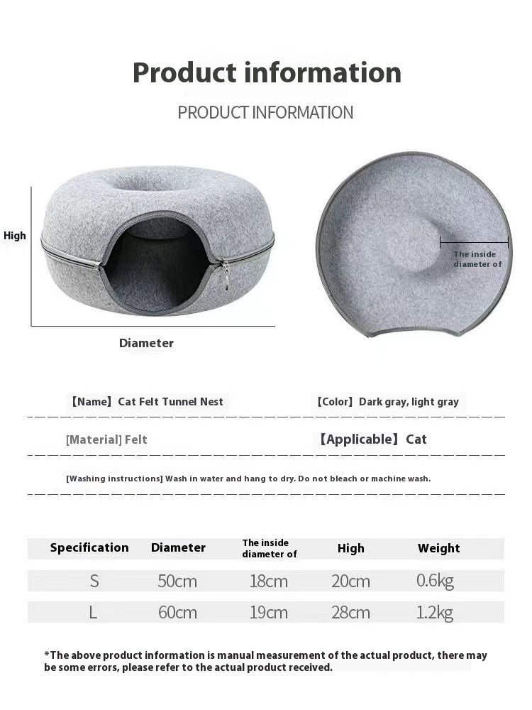 Pet Comfortable Round Tunnel Bed Mat