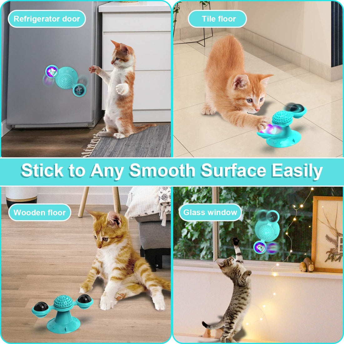 Interactive Pet Catnip Windmill Toy With LED Ball