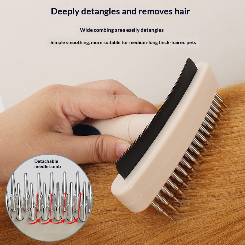 Pet Grooming Brush For Removing Loose Hair And Detangling Fur