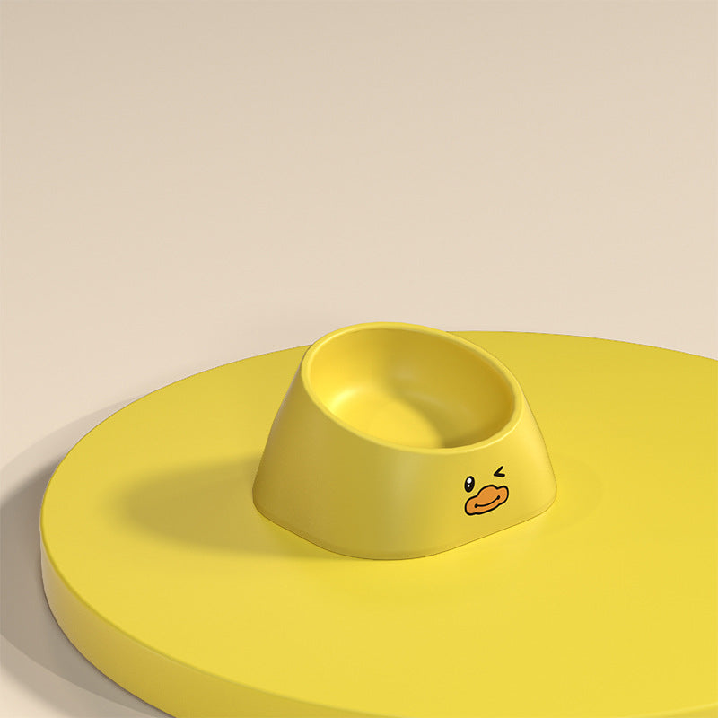 Tilted Stainless Steel Pet Feeding Bowl Ergonomic Design