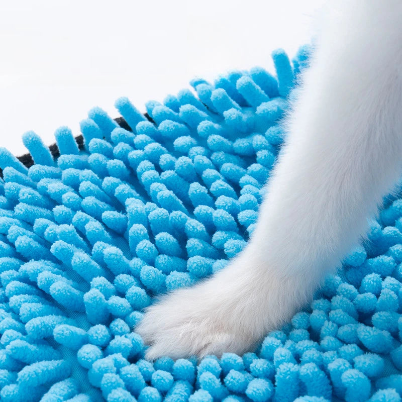 Pet Super Absorbent Microfiber Quick Dry Bath Towel With Hand Pockets