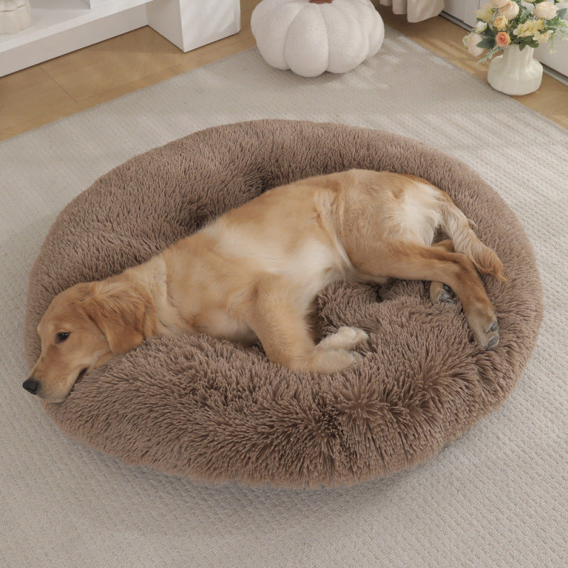 Pet Round Plush Warm Sleep Mat Bed House Cushion