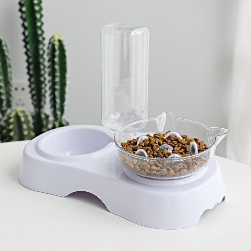 Transparent Plastic Feeding Water Bowl Pet Dish