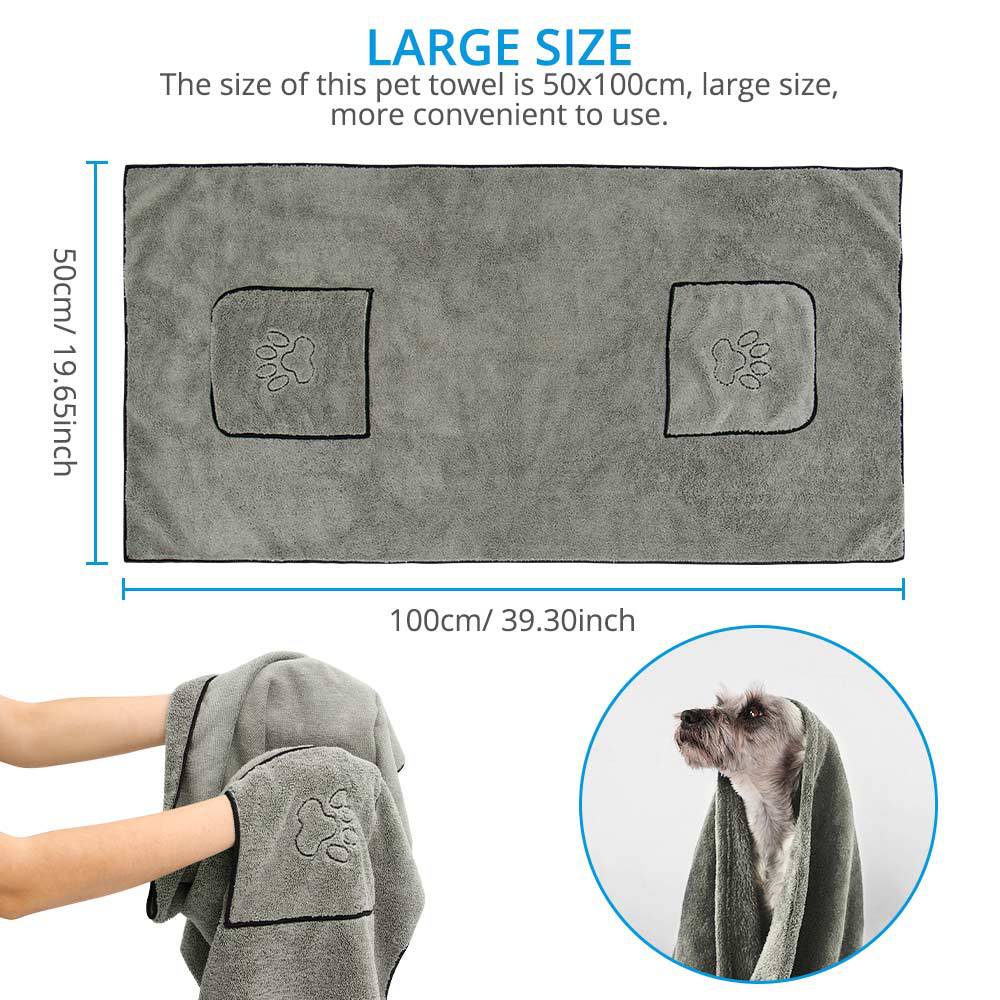 Pet Super Absorbent Bathrobe Bath Towel Large Size