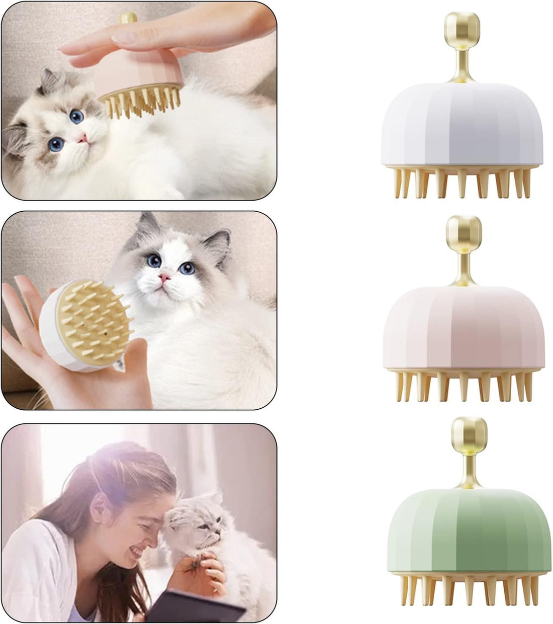 Pet Bath Massage Shampoo Brush Grooming Cleaning Tool