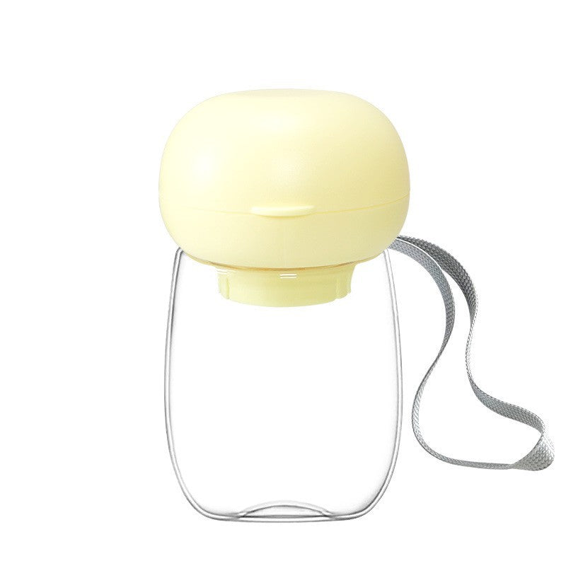 Portable Pet Water Bottle With Lanyard Travel Bowl