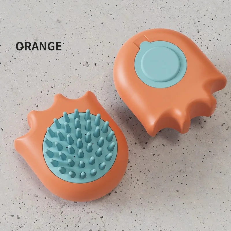 Pet Bath Massage Comb Shampoo Dispensing Cleaning Brush
