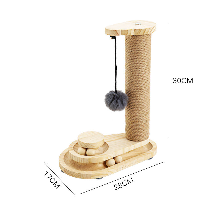 Solid Wood Interactive Pet Turntable And Chew Toy