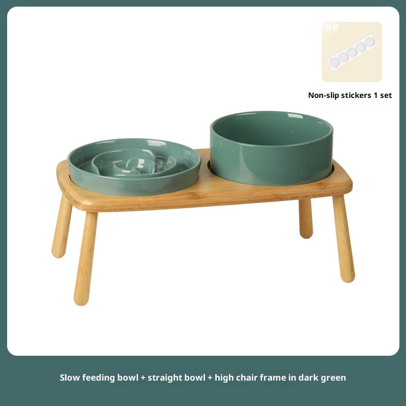 Ceramic Slow Feeding Anti Choking Tip Proof Pet Bowl