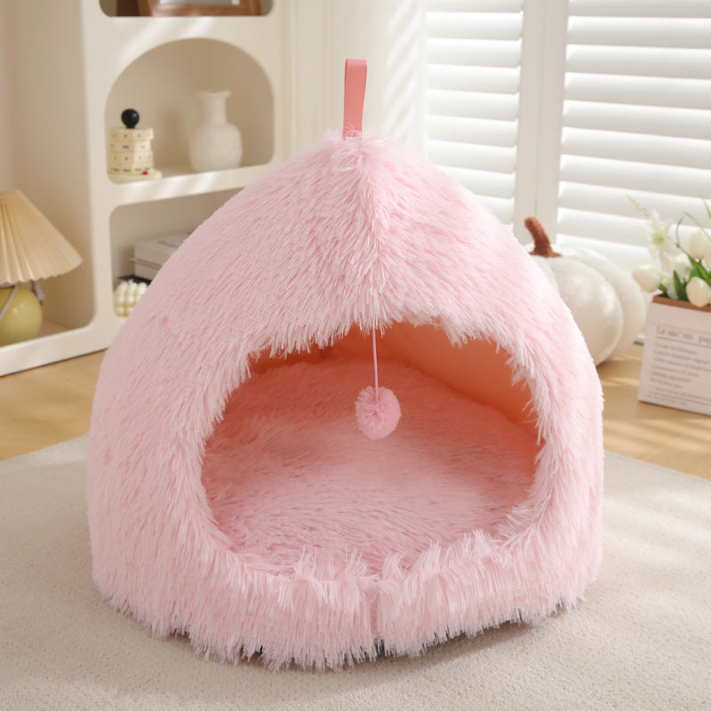 Pet Nest Plush Warm Winter Sleeping Bed