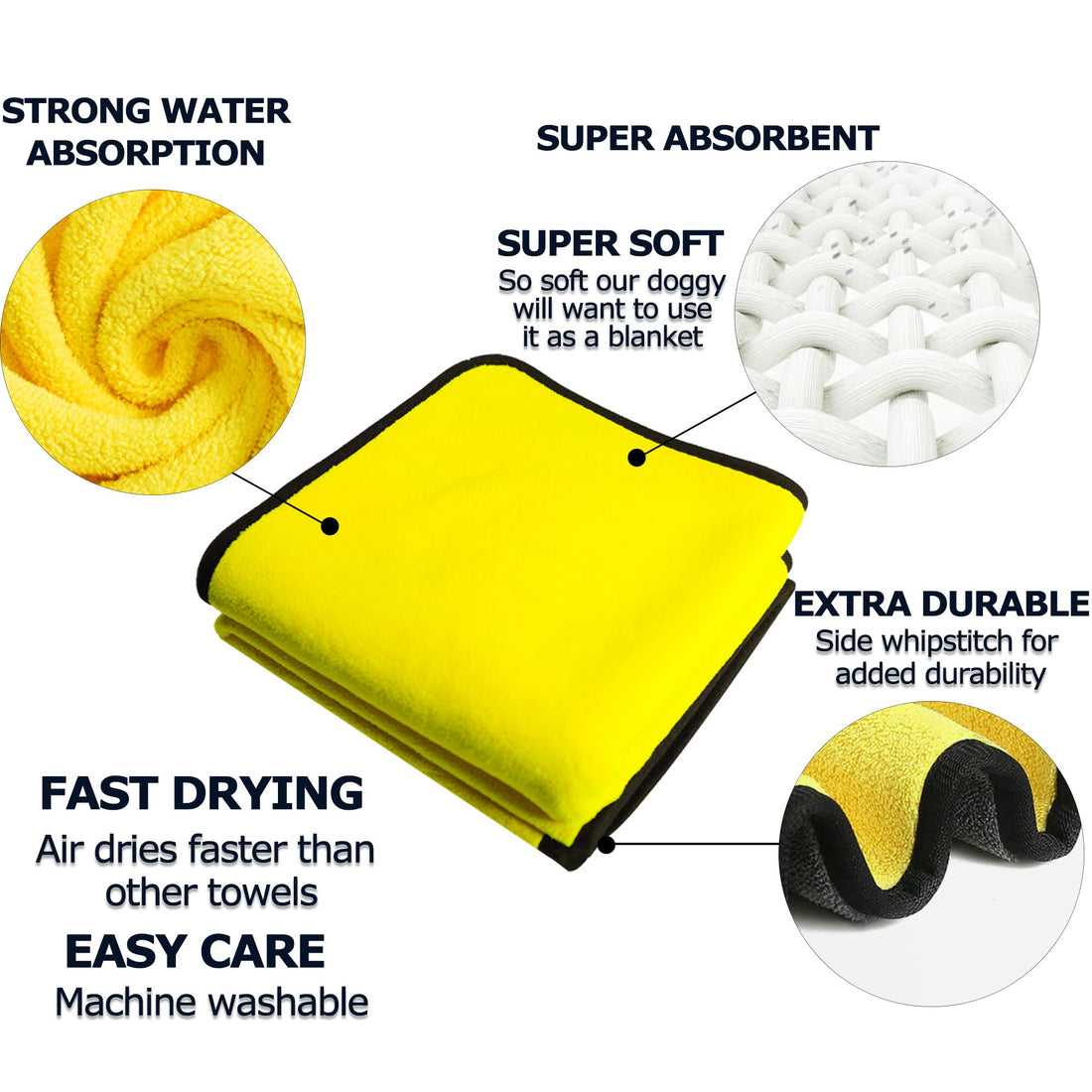 Pet Super Absorbent Quick Dry Microfiber Bath Towel