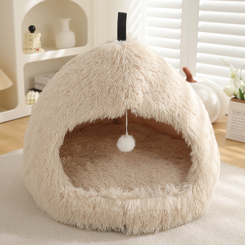 Pet Nest Plush Warm Winter Sleeping Bed
