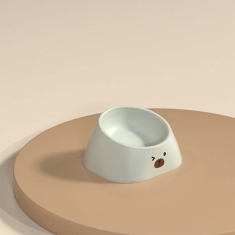 Tilted Stainless Steel Pet Feeding Bowl Ergonomic Design