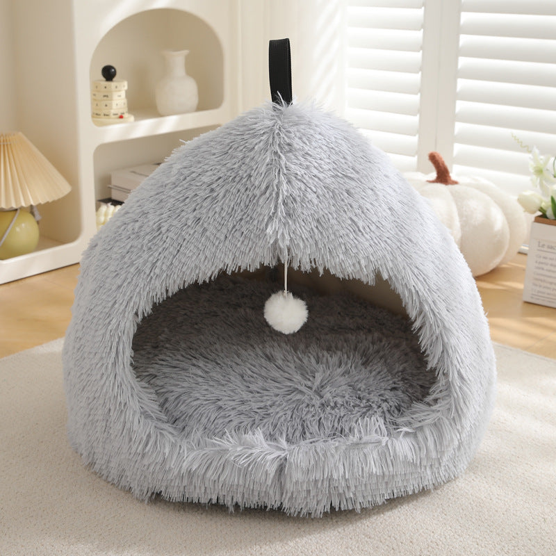 Pet Nest Plush Warm Winter Sleeping Bed