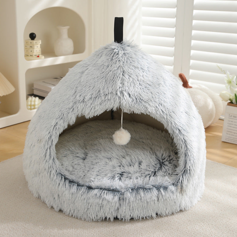 Pet Nest Plush Warm Winter Sleeping Bed