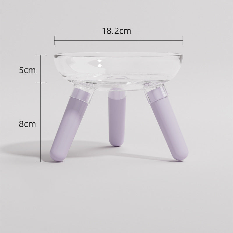 Anti Knock Transparent Glass Feeding Water Bowl Pet Dish