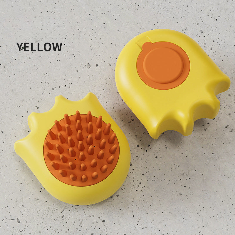 Pet Bath Massage Comb Shampoo Dispensing Cleaning Brush