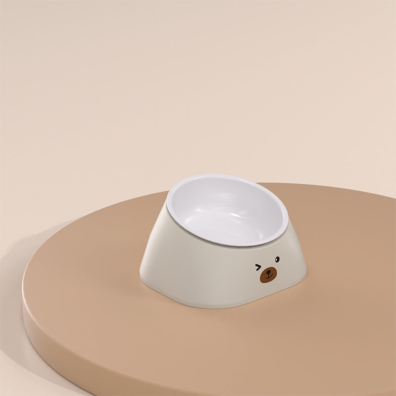 Tilted Stainless Steel Pet Feeding Bowl Ergonomic Design