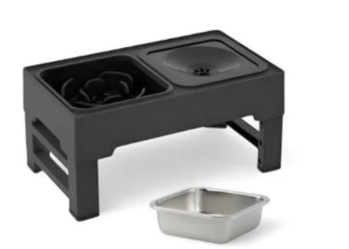 Adjustable Height Pet Double Bowl Stainless Stand Feeder