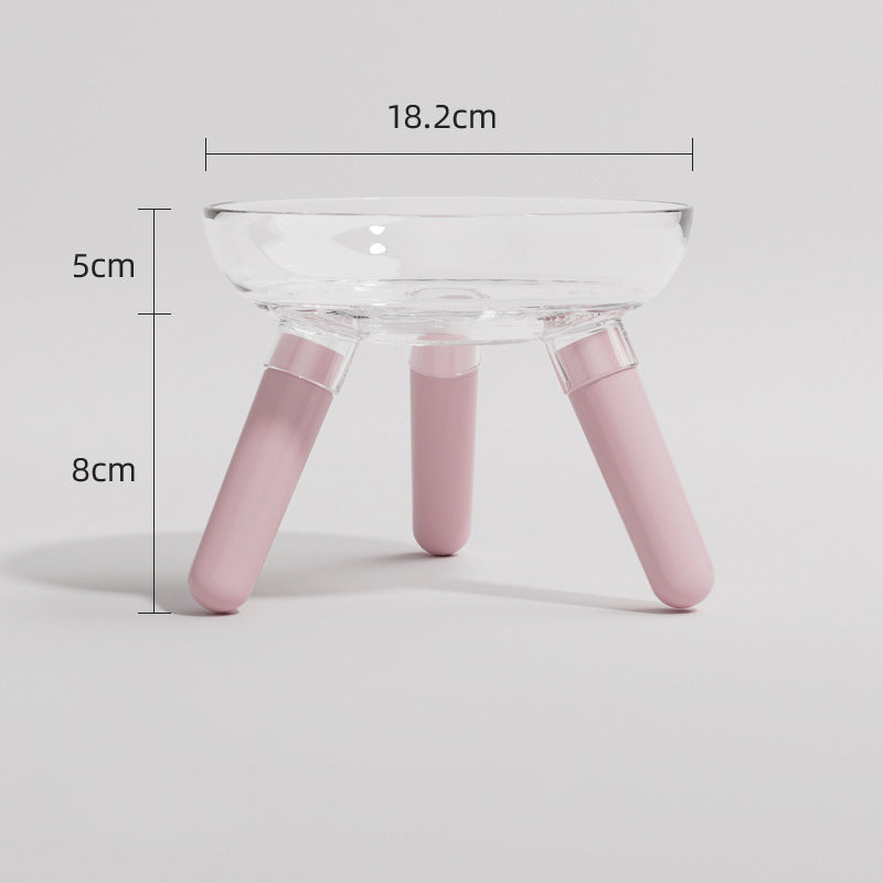 Anti Knock Transparent Glass Feeding Water Bowl Pet Dish