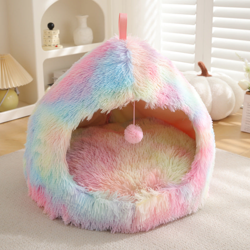 Pet Nest Plush Warm Winter Sleeping Bed