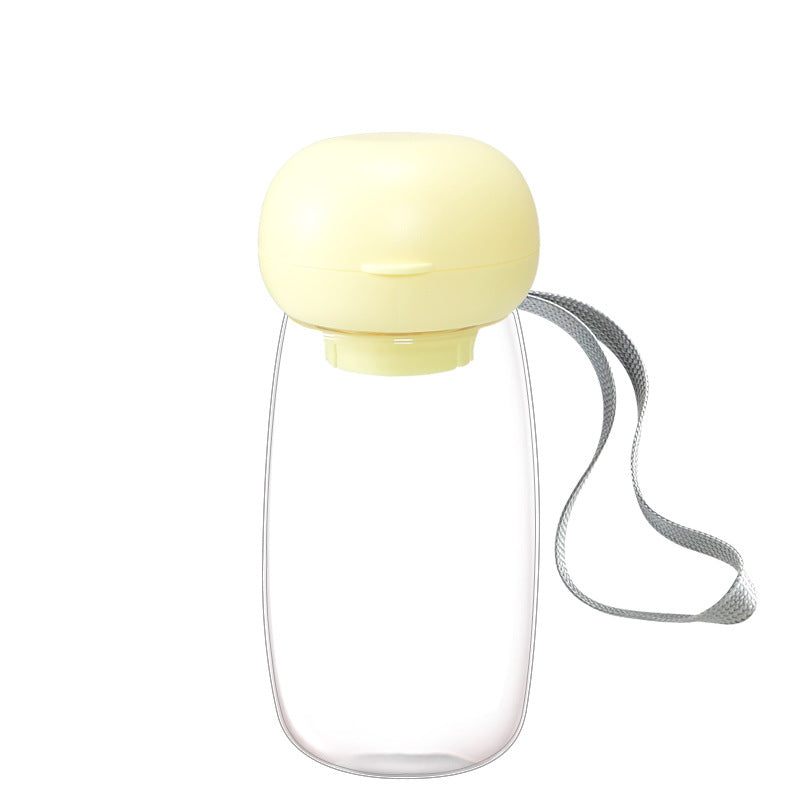 Portable Pet Water Bottle With Lanyard Travel Bowl