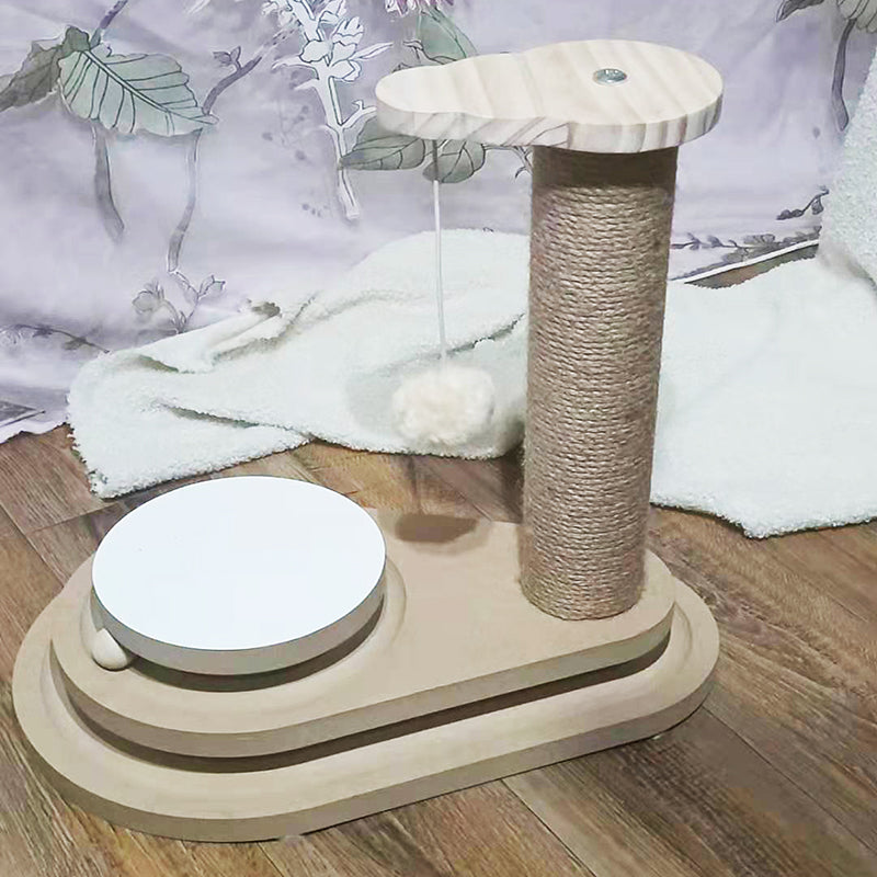Solid Wood Interactive Pet Turntable And Chew Toy