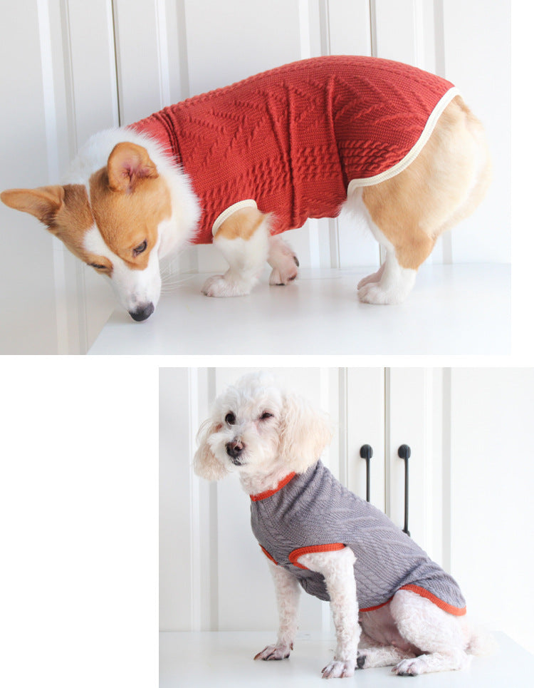 Vintage Style Knit Pet Sweater For Warmth
