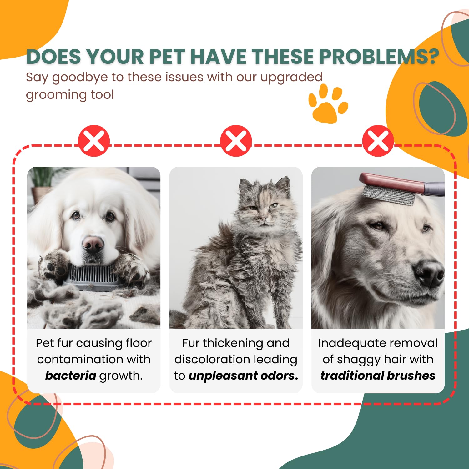 Pet Grooming Steam Brush With Spray For Shedding