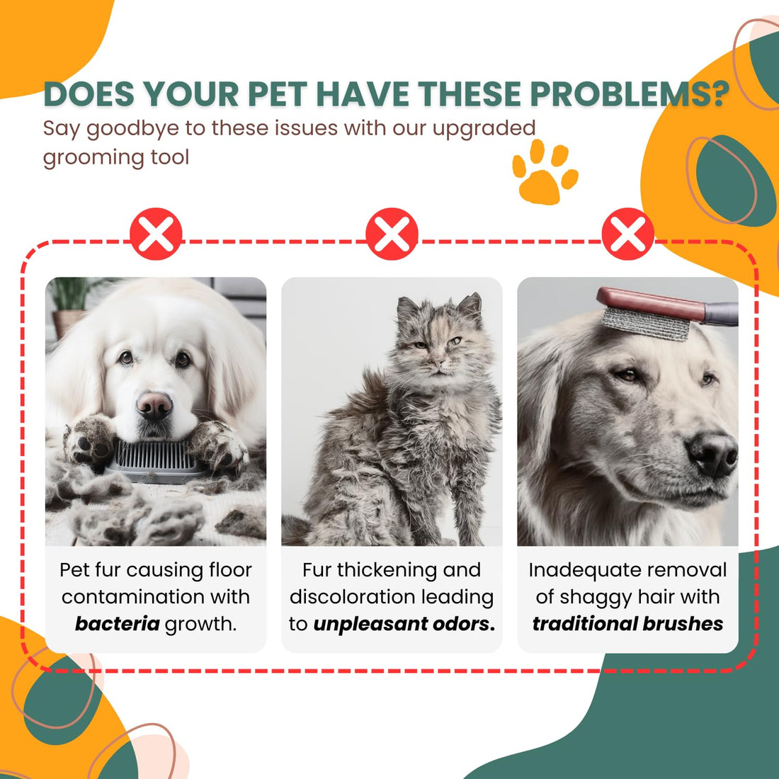 Pet Grooming Steam Brush With Spray For Shedding