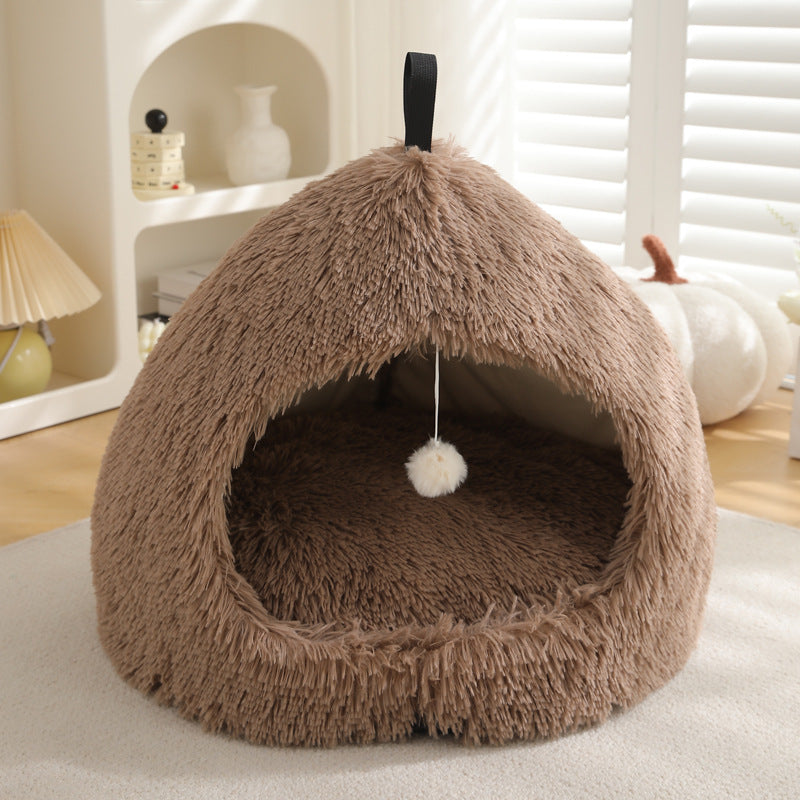Pet Nest Plush Warm Winter Sleeping Bed