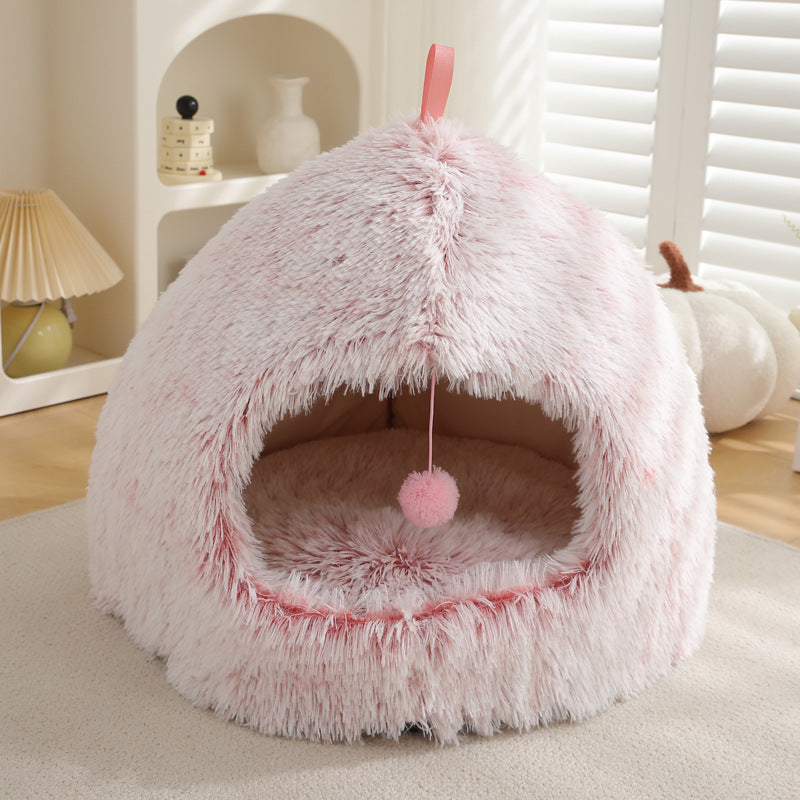 Pet Nest Plush Warm Winter Sleeping Bed