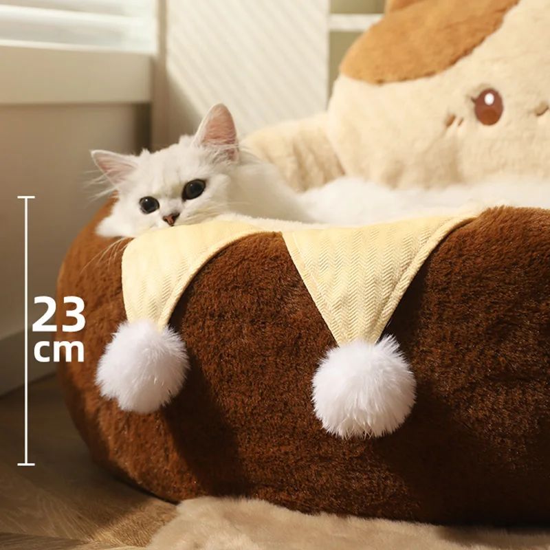 Round Soft Pet Sofa Bed Warm Sleeping Cushion