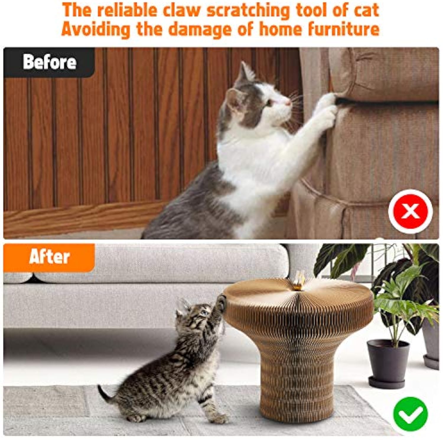 Collapsible Cardboard Pet Scratcher Lounge Bed For Indoor Use